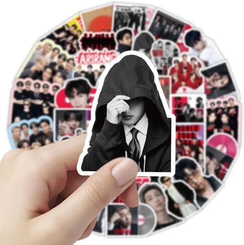 BTS Arirang Stickers Pack,50Pcs Kpop Cute Bangtan Boys Photo Vinyl Waterproof Stickers for Water Bottle Laptop Phone Case, Army Fans Merch Gift for Teens Girls in Kuwait
