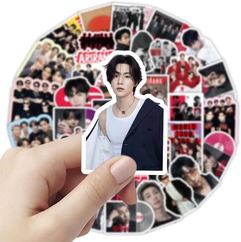 BTS Arirang Stickers Pack,50Pcs Kpop Cute Bangtan Boys Photo Vinyl Waterproof Stickers for Water Bottle Laptop Phone Case, Army Fans Merch Gift for Teens Girls in Kuwait