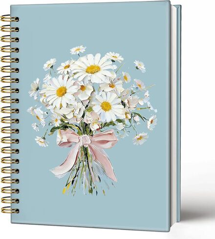 SkyCozy Chinoiserie Hummingbird Floral Notebook Journal، مجلة الطيور الزهرية الزرقاء للنساء، هدايا الطائر الطنان للنساء، دفتر ملاحظات حلزوني ذو غلاف صلب باللونين الأزرق والأبيض 5.5 × 8.3 بوصة in Kuwait