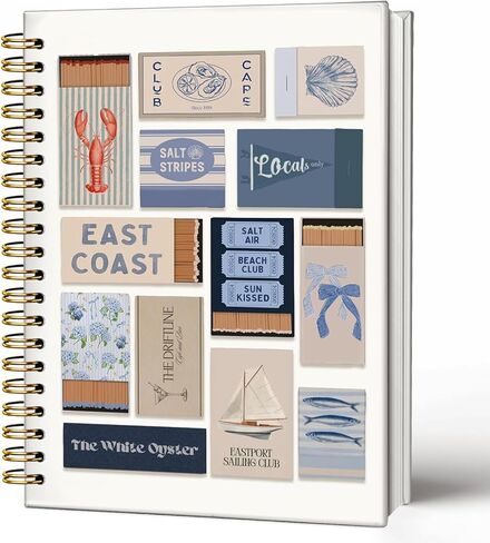 SkyCozy Chinoiserie Hummingbird Floral Notebook Journal، مجلة الطيور الزهرية الزرقاء للنساء، هدايا الطائر الطنان للنساء، دفتر ملاحظات حلزوني ذو غلاف صلب باللونين الأزرق والأبيض 5.5 × 8.3 بوصة in Kuwait