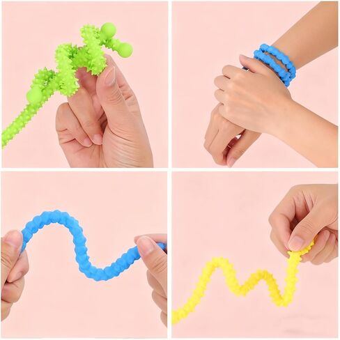 6 Pack Sensory Stick, Textured Silicone Sensory Toys, for Calming, Stress, Anxiety, ADHD & AutismAutism Kids Anxiety Relief for Activities Essential Calm Down Travel Toy for Kids 3+ & Adults in Kuwait