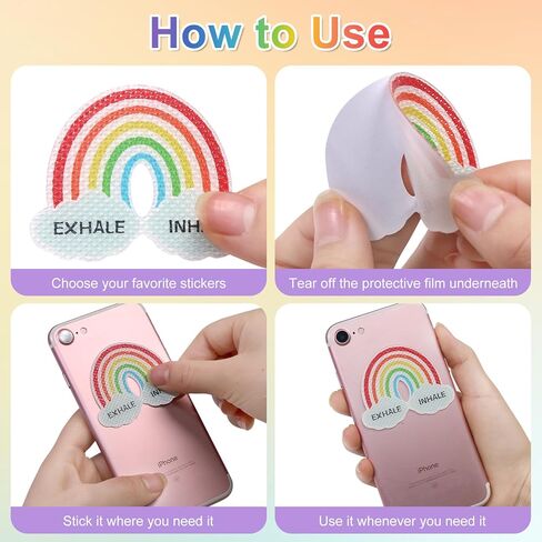 Sensory Stickers Anxiety Relief Items - ForTomorrow 48 Pcs Textured Calm Strips Calming Stickers, Breathing Mindfulness Quiet Fidget for Autism Adults & Kids, Office & Classroom in Kuwait
