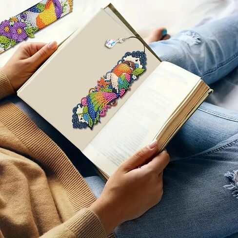 16PCS Mandala Diamond Art Bookmarks for Adults Acrylic Bookmark Kit with Tassel for Book Lovers Gift 5D Diamond Art Book Marks for DIY Making Beginners Arts Craft in Kuwait
