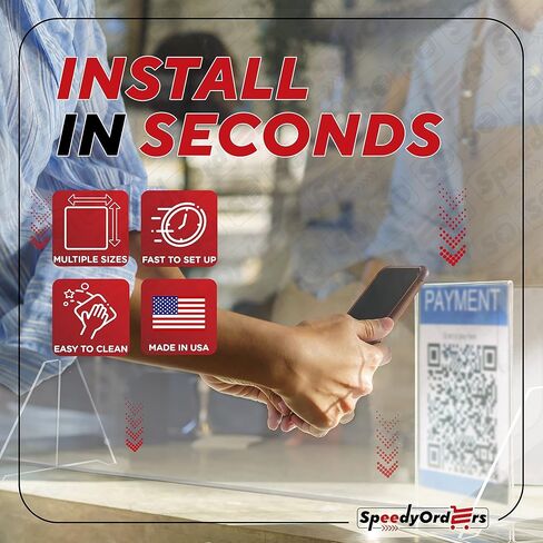 SPEEDYORDERS Protective Sneeze Guard, 1/4" thick 30" W x 24" H NO Opening Clear Acrylic Plexiglass Shield For Counters, Transaction Window for Employers & Customers, Barrier Against Sneezing in Kuwait