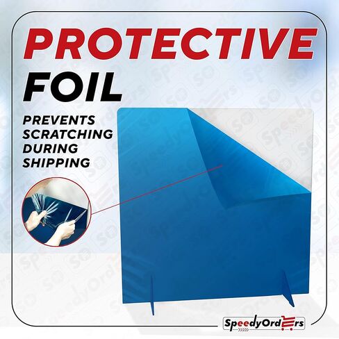 SPEEDYORDERS Protective Sneeze Guard, 1/4" thick 30" W x 24" H NO Opening Clear Acrylic Plexiglass Shield For Counters, Transaction Window for Employers & Customers, Barrier Against Sneezing in Kuwait