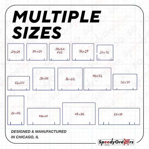 SPEEDYORDERS Protective Sneeze Guard, 1/4" thick 30" W x 24" H NO Opening Clear Acrylic Plexiglass Shield For Counters, Transaction Window for Employers & Customers, Barrier Against Sneezing in Kuwait