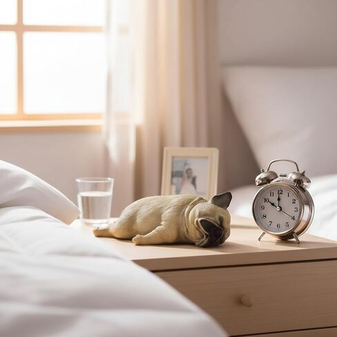 Comfy Hour Doggyland Collection, Miniature Dog Collectibles 5" Sleeping Pug Figurine, Realistic Lifelike Animal Statue Home Decoration, Fawn Brown, Polyresin in Saudi Arabia