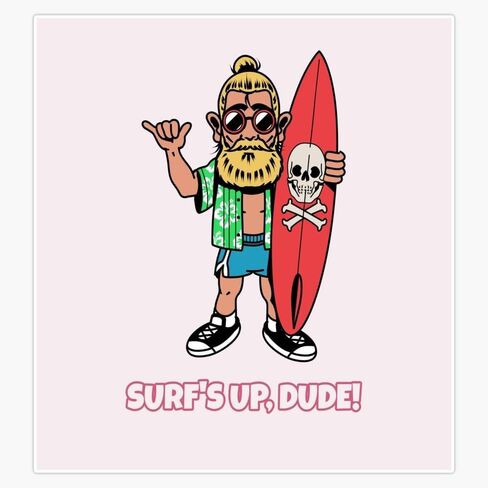 ملصق مغناطيسي من MAGNET Summer Surfer مقاس 5 بوصة in Kuwait