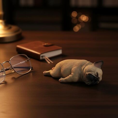 Comfy Hour Doggyland Collection, Miniature Dog Collectibles 5" Sleeping Pug Figurine, Realistic Lifelike Animal Statue Home Decoration, Fawn Brown, Polyresin in Saudi Arabia