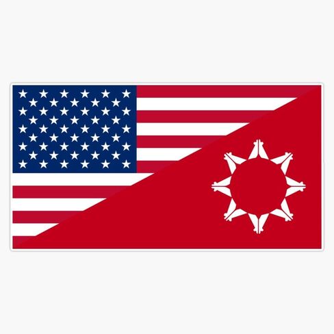 Magnet Oglala Lakota American Flag Magnet Vinyl Decal Sticker 5" in Kuwait