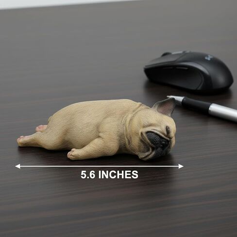 Comfy Hour Doggyland Collection, Miniature Dog Collectibles 5" Sleeping Pug Figurine, Realistic Lifelike Animal Statue Home Decoration, Fawn Brown, Polyresin in Saudi Arabia