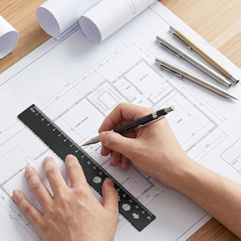 مجموعة هندسية معدنية مكونة من 4 قطع مجموعة مسطرة مثلثة من الألومنيوم مجموعة مسطرة صياغة الرياضيات الهندسية تتضمن مساطر مثلثة منقلة مساطر مستقيمة لرسم الرياضيات واللوازم المكتبية المدرسية (أسود) in Kuwait