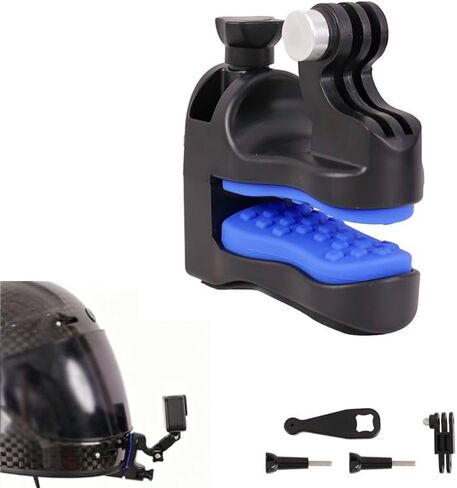Motorcycle Helmet Chin Mount for LS2 FF358 2011–2016, Clip-On Camera Holder with Textured Silicone Pads, Multi-Angle Adjustment for Ride Recording in Kuwait