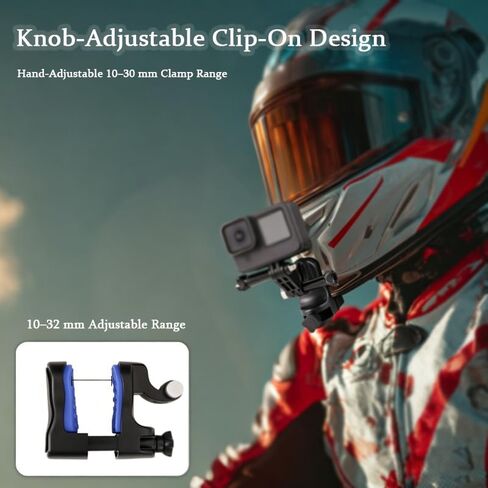Motorcycle Helmet Chin Mount for HJC CL-SP 2010–2014, Clip-On Camera Holder with Textured Silicone Pads, Multi-Angle Adjustment for Ride Recording in Kuwait