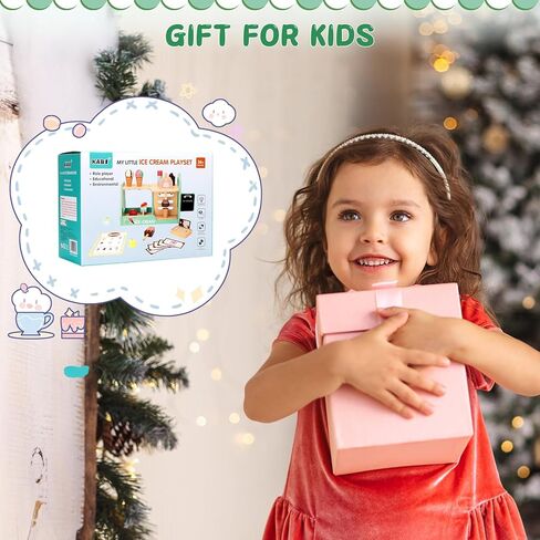 Toys for 2 3 4 Year Old Girls Gifts,2 3 4 Year Old Girl Gifts,Girl Toys Age 2 3,Play Store Pretend Play Toys,Ice Cream Play Set,Wooden Toddler Girl Toys 2-3,Play Food Sets for Kids Kitchen in Kuwait