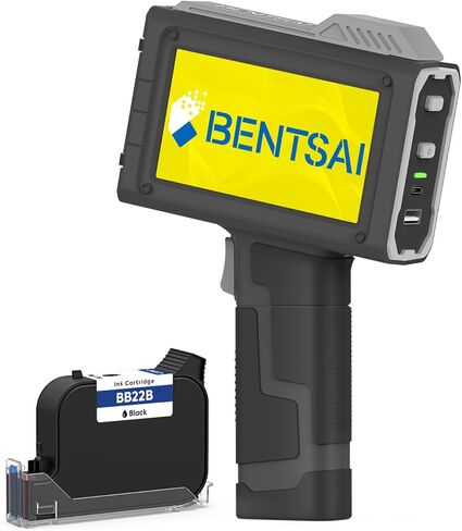 طابعة نفث الحبر المحمولة من BENTSAI سلسلة BT-HH62 تمت ترقيتها حديثًا مع استخدام التحمل الطويل 16 ساعة لرقم الدفعة ورمز التاريخ والشعار والرقم التسلسلي ورمز QR على البلاستيك والخشب والمعادن (1.0 بوصة محمولة باليد) in Kuwait