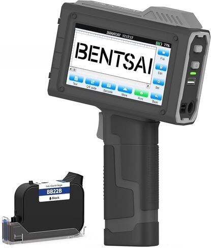 BENTSAI Handheld Inkjet Printer BT-HH62 Series Newly Upgraded with 16H Long Endurance Use for Batch Number Date Code Logo Serial Number QR Code on Plastic Cardboard Wood Metal (1.0 Inch Handheld) in Saudi Arabia