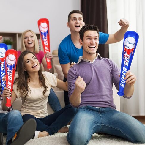 Fovths نفخ البيسبول الخفافيش السائبة 12 حزمة 22 بوصة تفجير البيسبول حزب تفضل الأحمر والأزرق الرياضة موضوع نفخ الخفافيش الرياضية لعيد ميلاد حزب زينة لعبة الجوائز الحدث الإمدادات in Kuwait
