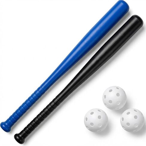 Wiffle Ball Bat and Ball Set (2 Bats and 3 Balls) - Lightweight Baseball Set for Backyard Games, Outdoor Practice, Training Drills and Recreational Use in Kuwait
