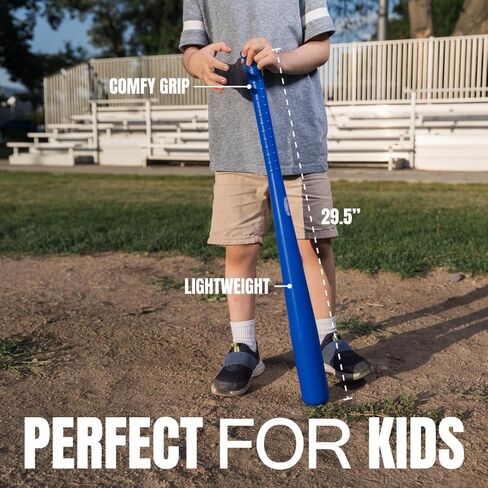 Wiffle Ball Bat and Ball Set (2 Bats and 3 Balls) - Lightweight Baseball Set for Backyard Games, Outdoor Practice, Training Drills and Recreational Use in Kuwait