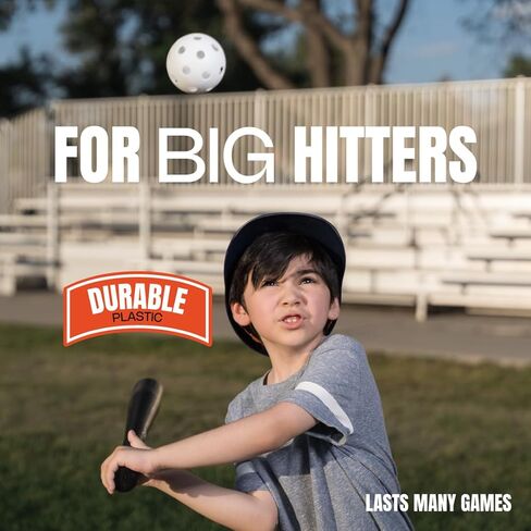 Wiffle Ball Bat and Ball Set (2 Bats and 3 Balls) - Lightweight Baseball Set for Backyard Games, Outdoor Practice, Training Drills and Recreational Use in Kuwait