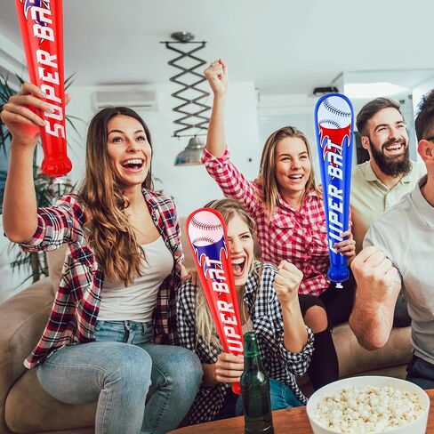 Fovths 18 قطعة مضارب بيسبول قابلة للنفخ، 22 بوصة نفخ مضرب بيسبول منتفخ، لوازم الحفلات ذات الطابع الرياضي لحمام السباحة الصيفي، هدايا حفلات أعياد الميلاد، جوائز ديكورات الكرنفال الرياضية in Kuwait
