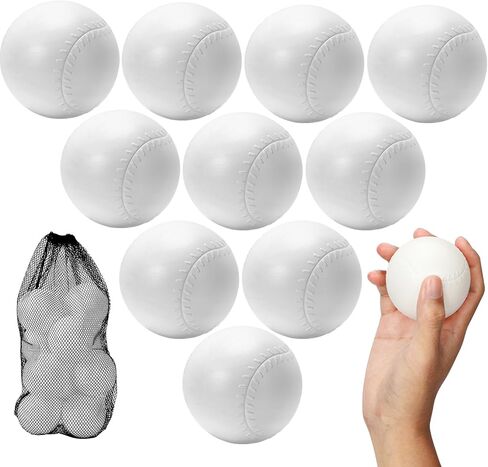 10 PCS Toddler & Little Kids Replacement T Ball Baseball Balls, Plastic Baseballs with Mesh Bag, 3.5-inch Oversized Tballs for Little Tikes Totsports T-Ball Set in Kuwait