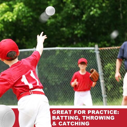 10 PCS Toddler & Little Kids Replacement T Ball Baseball Balls, Plastic Baseballs with Mesh Bag, 3.5-inch Oversized Tballs for Little Tikes Totsports T-Ball Set in Kuwait