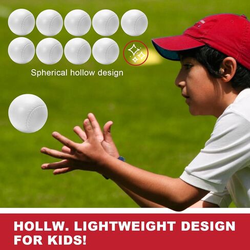 10 PCS Toddler & Little Kids Replacement T Ball Baseball Balls, Plastic Baseballs with Mesh Bag, 3.5-inch Oversized Tballs for Little Tikes Totsports T-Ball Set in Kuwait