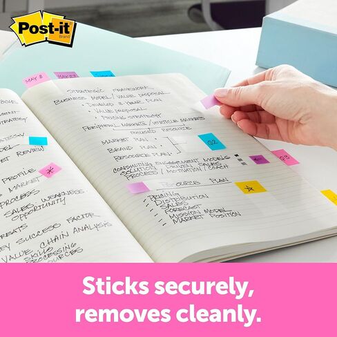 أعلام أسهم Post-it، ألوان زاهية متنوعة، 0.47 بوصة × 1.7 بوصة، 16 موزعًا، إجمالي 384 علمًا، علامات صفحات لاصقة قابلة للإزالة للمخططين والمجلات والتقويمات والمستندات in Kuwait