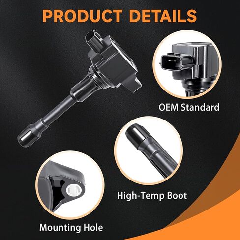 Ignition Coil Pack Compatible with 2007 2008 2009 2010 2011 2012 Compatible with Nissan Altima Versa Sentra Cube Rogue Frontier 2013 2014 2015 Infiniti M56 FX50 QX60 QX70 2.5L 2.0L 1.8L Replace UF549 in Kuwait