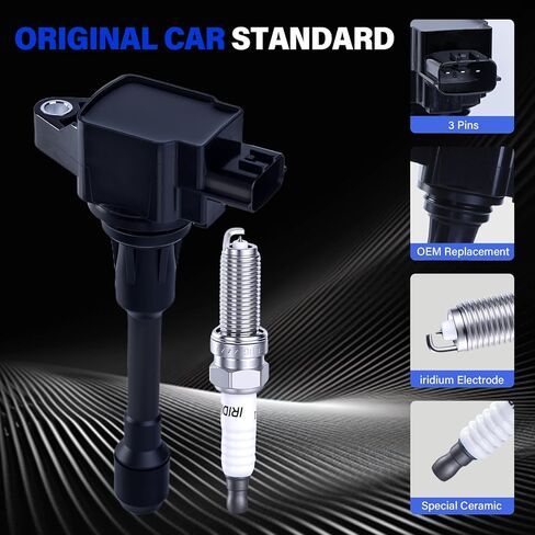 حزمة ملف الإشعال UF549 وقابس الإشعال 9029 يناسب 2007-2013 Nissan Altima Versa Sentra Rogue Cub NV200، 2014-2017 Infiniti QX60 M56 Q70 FX50، 2.5L 1.8L 1.6L 2.0L 5.0L 5.6L L4 in Kuwait