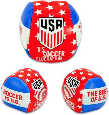 Official US Soccer Footbag - Bundle with Pocket Sized Footbag for Kick Style Games, Juggling, Tricks, More Plus Sports Stickers | Soccer Ball Foot Bag Set in Kuwait