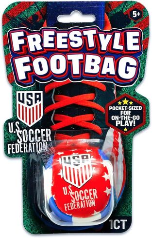 Official US Soccer Footbag - Bundle with Pocket Sized Footbag for Kick Style Games, Juggling, Tricks, More Plus Sports Stickers | Soccer Ball Foot Bag Set in Kuwait