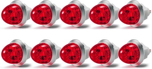 LED Watermelon Side Marker Lights 3/4 Inch Amber Purple Light, Dual Revolution Mini Marker Clearance Lights, Starburst AS Lens, IP67 Waterproof, 12V for Truck Trailer RV Custom Install 10PCS in Kuwait