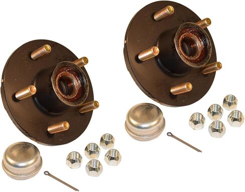 RIGID HITCH INCORPORATED Pre-Greased Trailer Hub Kit (RHI-H-1000-PG-PR) 5 Bolt on 4-1/2 Inch Circle with 1-3/8" & 1-1/16" I.D. Bearings - One Pair in Kuwait