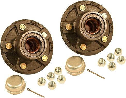 RIGID HITCH INCORPORATED Pre-Greased Trailer Hub Kit (RHI-H-1000-PG-PR) 5 Bolt on 4-1/2 Inch Circle with 1-3/8" & 1-1/16" I.D. Bearings - One Pair in Kuwait