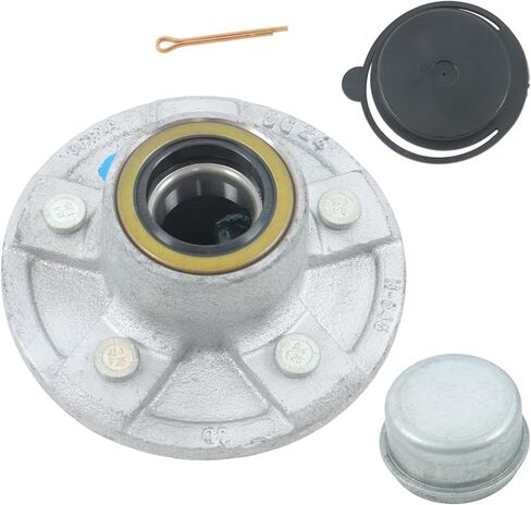 GXYWADY Pre-Assembled 5 on 4.5 Inch Galvanized Trailer Hub Kit Replacement for 3500 lbs 84 Spindle with Trailer Bearing Kit (5 Pieces/Set) in Kuwait