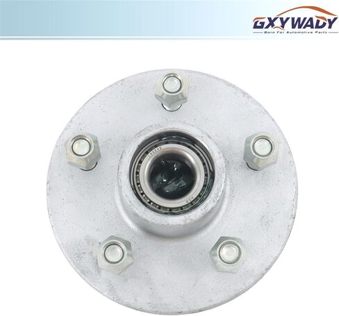 GXYWADY Pre-Assembled 5 on 4.5 Inch Galvanized Trailer Hub Kit Replacement for 3500 lbs 84 Spindle with Trailer Bearing Kit (5 Pieces/Set) in Kuwait