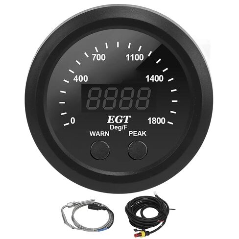Gas Temperature Meter High Performance 0-1800℉ Red LED Digital Display Auto Accessories 2-1/16in 52mm Universal in Kuwait