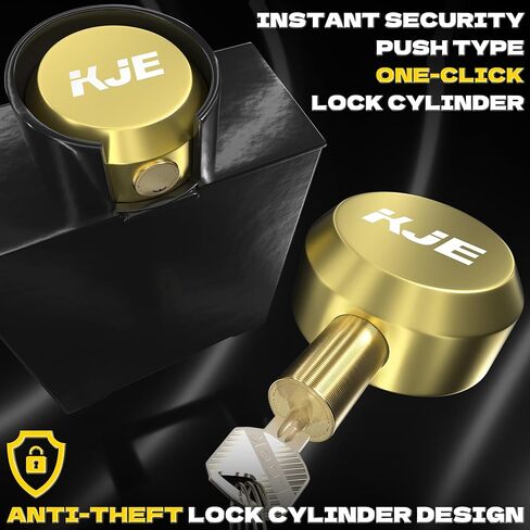 KJE Gooseneck Trailer Coupler Lock, Heavy Duty Anti-Theft Hitch Security for Most 7-Inch Bottom Plate, Fits Round & Square Trailer Tubes in Kuwait