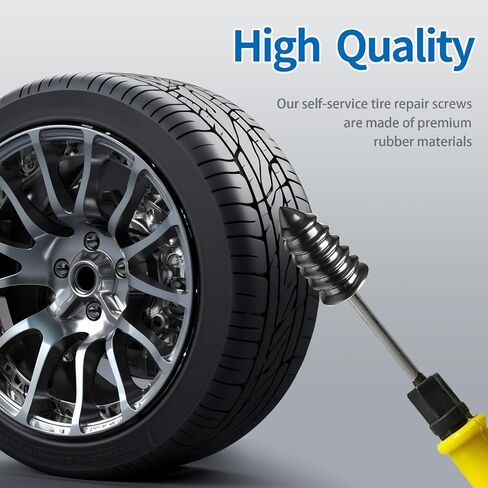 Tire Repair Rubber Nail Kit with Extraction Pliers, Screwdriver and Gloves - 40 PCS Vacuum Tire Repair Screws, Emergency Tubeless Tire Plug Kit for Car, Motorcycle, Truck, SUV, ATV in Kuwait
