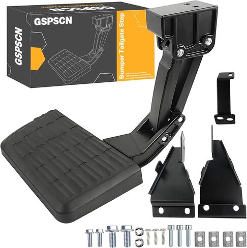 GSPSCN Rear Bed Step Replacement for 2021 2022 2023 Ford F150 F-150 (Excludes Dual Exhaust), Retractable Tailgate Bedstep Bumper Tailgate Step Folding Truck Step Replace# 75328-01A，7532801A in Kuwait