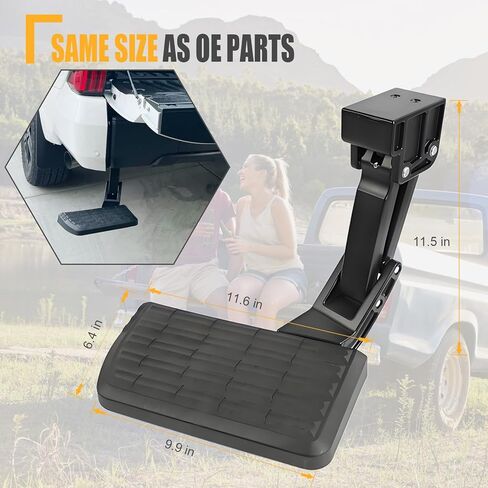GSPSCN Rear Bed Step Replacement for 2021 2022 2023 Ford F150 F-150 (Excludes Dual Exhaust), Retractable Tailgate Bedstep Bumper Tailgate Step Folding Truck Step Replace# 75328-01A，7532801A in Kuwait