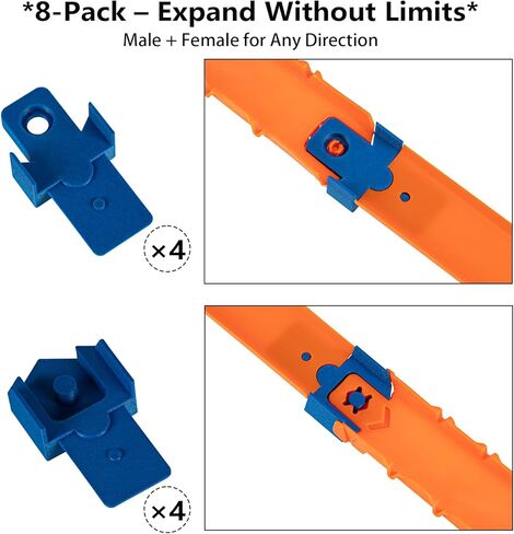 Compatible with hot Wheels Track connectors to Snap Track Connector Adapter Kit, 8-Pack to Link Classic for Hot Wheels Tracks with New Speed System in Kuwait