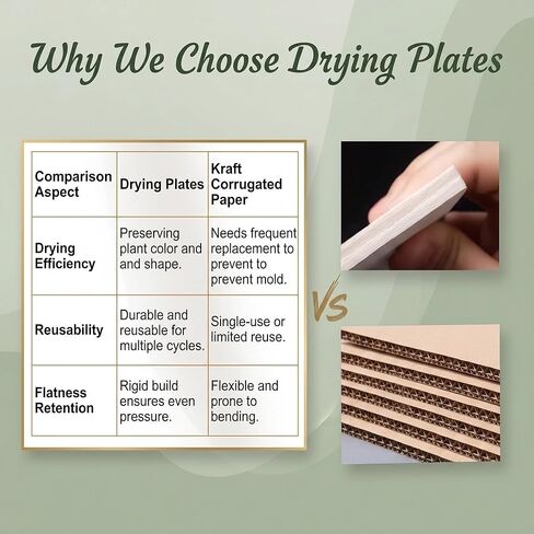 Kaokane Flower Press Kit, 9x9 Wooden Flower Pressing kit with 4 Reusable Drying Plates & 4 Blotting Papers, Dried Flowers Art for Wedding, Pressed Flower kit Herbarium Press Botanical Press kit in Kuwait