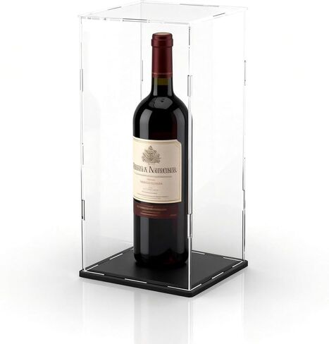 Acrylic Display Case, Clear Collectible Display Box with Matte Black Base, Dustproof Acrylic Showcase, Easy Self Assembly Storage Cases for Art Figurine, Trophy and Action Figures, 13 x 13 x 16 inch in Kuwait