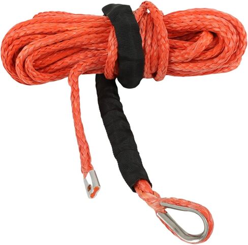 5/16 بوصة × 50 قدم 12.000 رطل خط ونش صناعي برتقالي حبل ونش صناعي حبل جر السيارة ونش بديل لكابل ATV UTV SUV in Kuwait