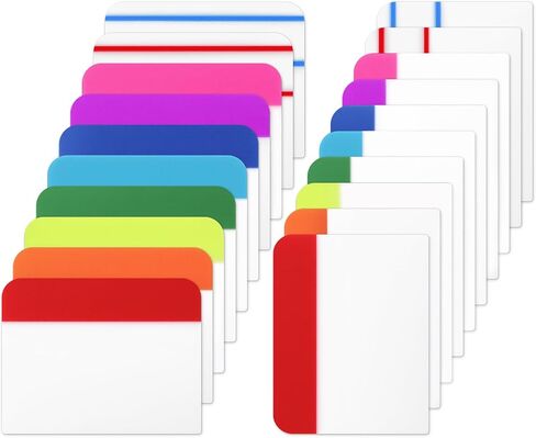 600 قطعة علامات تبويب بقياس 2 بوصة، علامات تبويب ملفات قابلة للكتابة وتغيير وضعها وأعلام علامات صفحات ملونة لأجهزة الكمبيوتر المحمولة والمجلدات ومجلدات الملفات والكتب (30 مجموعة 10 ألوان) in Kuwait