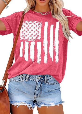 Graphic Tees for Women Patriotic Shirts for Women Short Sleeve Tshirts Shirts Summer Casual Tee Tops in Saudi Arabia